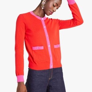 NWT KATE SPADE CASHMERE CREWNECK CARDIGAN XXL